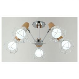 Светильник потолочный Linvel LV 9377/5 Атенс Хром/белый Е27 40W D600 H350мм (LINVEL LV 9377/5 Хром/белый Е27 40W)