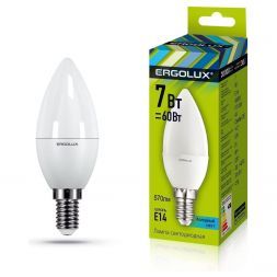 Светодиодная лампа Ergolux LED-C35-7W-E14-4K