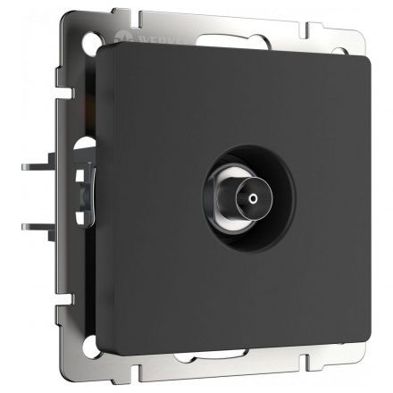 ТВ-розетка проходная Werkel W1184008 черный матовый (WL08-TV-2W)