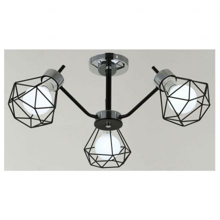 Светильник потолочный Linvel LV 9378/3 Стоктон Хром/чёрный Е27 40W D570 H250мм