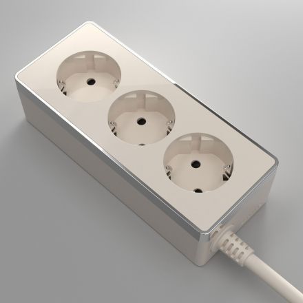 Удлинитель Gallant 3-х местный 3 м слоновая кость/хром Werkel W6523603