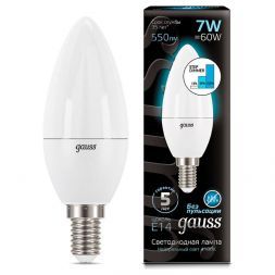 Лампа Gauss 103101207-S LED Candle E14 7W 4100К step dimmable