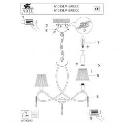 Светильник подвесной Arte Lamp A1035LM-5CC