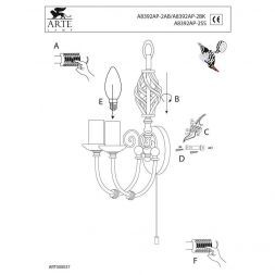 Бра Arte Lamp A8392AP-2AB