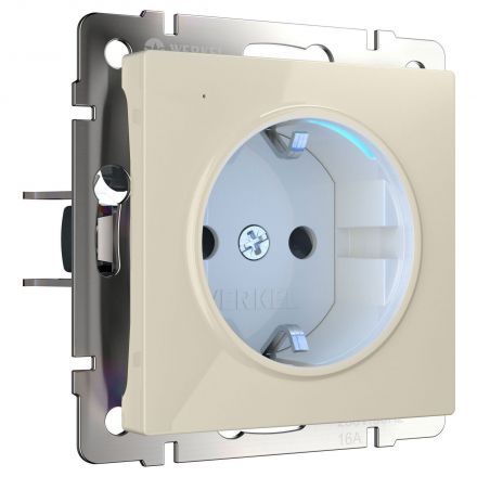 Розетка с подсветкой слоновая кость Werkel W1171403