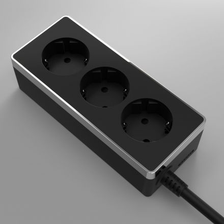 Удлинитель Gallant 3-х местный 3 м черный/хром Werkel W6523635