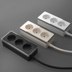 Удлинитель Gallant 3-х местный 3 м черный/хром Werkel W6523635