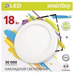 Накладной светодиодный светильник 18W 6500K Smartbuy SBL-RSDL-18-65K