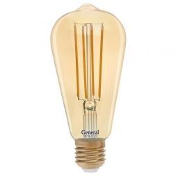 Лампа General GLDEN-ST64S-10-230-E27-2700 Золотая