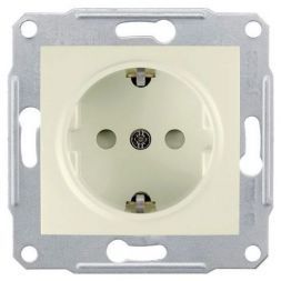 Розетка 1-я Schneider Electric Sedna Бежевый с/з с защитными шторками