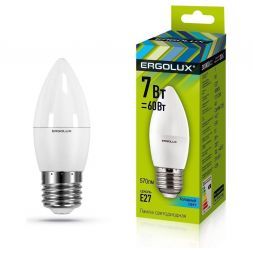 Светодиодная лампа Ergolux LED-C35-7W-E27-4K