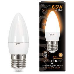 Лампа Gauss 103102107 LED Candle E27 6.5W 2700К
