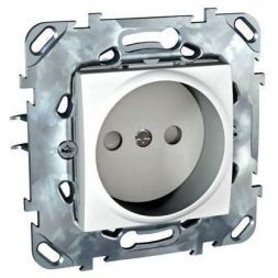 Розетка 1-ая Schneider Electric Unica Бел с с/з винт. зажим MGU5.036.18ZD