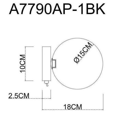 Бра Arte Lamp A7790AP-1BK