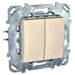 Выключатель 2-клавишный Schneider Electric Unica Беж (сх.5) MGU5.211.25ZD