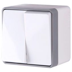 Выключатель 2-клавишный IP44 Werkel W5020201 IP44 белый (WL15-03-02)