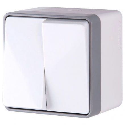Выключатель 2-клавишный IP44 Werkel W5020201 IP44 белый (WL15-03-02)