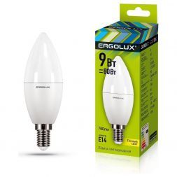 Светодиодная лампа Ergolux LED-C35-9W-E14-3K