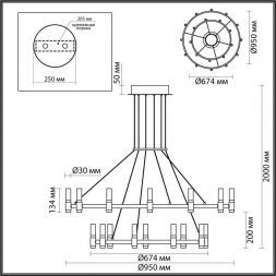 Подвесная светодиодная люстра Odeon Light 5009/98L Candel
