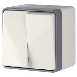 Выключатель 2-клавишный IP44 о/п Werkel W5020203 IP44 слоновая кость (WL15-03-02)