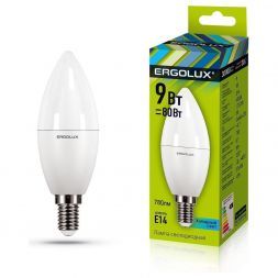Светодиодная лампа Ergolux LED-C35-9W-E14-4K