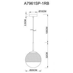 Светильник подвесной Arte Lamp A7961SP-1RB