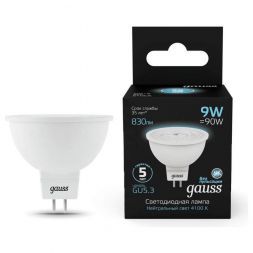 Лампа светодиодная Gauss GU5.3 9W 4100K матовая 101505209