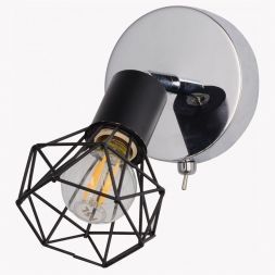 Бра Linvel LB 9370/1 Элой Хром/черный Е14 40W 140х110х110мм