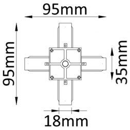 Соединитель X-образный однофазный Crystal Lux CLT 0.211 04 BL