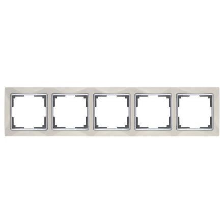 Рамка для розеток 5-местная Werkel W0051903 слоновая кость, вставка хром (WL03-Frame-05-ivory)
