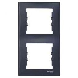Рамка 2-я Schneider Electric Sedna Графит вертикальная