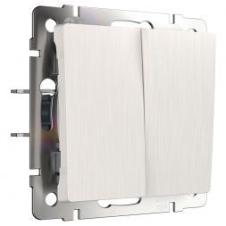 Выключатель двухклавишный Werkel W1120013 перламутровый рифленый (WL13-SW-2G)