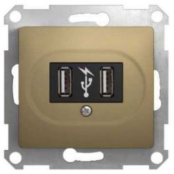 Розетка Schneider Electric Glossa Титан USB GSL000432