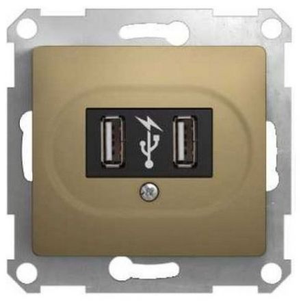 Розетка Schneider Electric Glossa Титан USB GSL000432