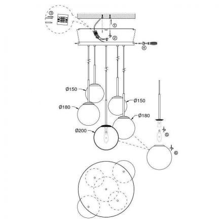 Светильник подвесной Maytoni MOD321PL-05B Basic form