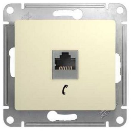 Розетка телефонная RJ11 Schneider Electric Glossa Беж GSL000281T