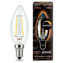 Лампа Gauss 103801105-D LED Filament Candle dimmable E14 5W 2700К