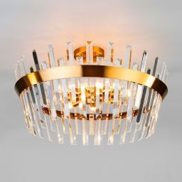 Потолочная люстра Eurosvet 10111/8 золотая бронза/прозрачный хрусталь Strotskis (EUROSVET 10111/8 золотая бронза/прозрачный хрусталь Strotskis)