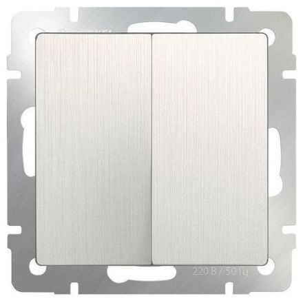 Выключатель двухклавишный проходной Werkel W1122013 перламутровый рифленый (WL13-SW-2G-2W)