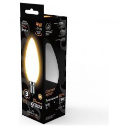 Лампа светодиодная филаментная Gauss E14 9W 3000К матовая 103201109