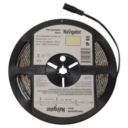Лента Navigator 71 411 NLS-3528WW120-9.6-IP65-12V R5