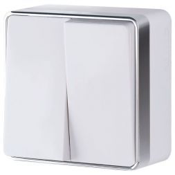 Выключатель двухклавишный Gallant Werkel W5020001 белый (WL15-03-01)
