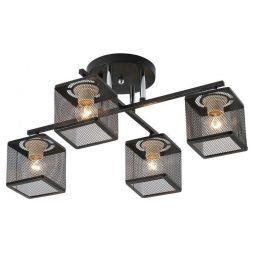 Светильник потолочный Linvel LV 9448/4 Кент Чёрный/хром Е27 60W D520 H380мм