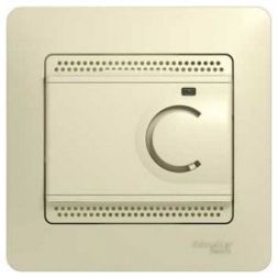 Термостат электронный теплого пола с датчиком Schneider Electric Glossa Беж , 10A (в сборе с рамкой) GSL000238