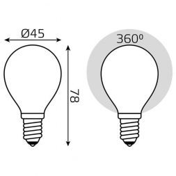 Лампа светодиодная филаментная Gauss E14 9W 3000К матовая 105201109