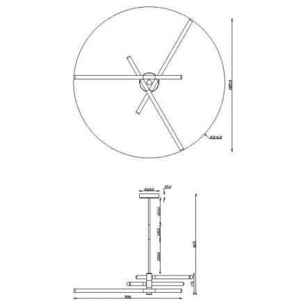 Подвесная светодиодная люстра Maytoni MOD106CL-L40G3K