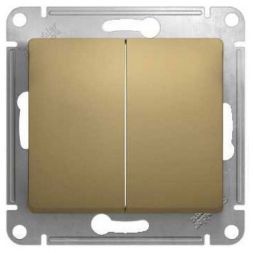 Выключатель 2-клавишный Schneider Electric Glossa Титан, сх.5 GSL000451