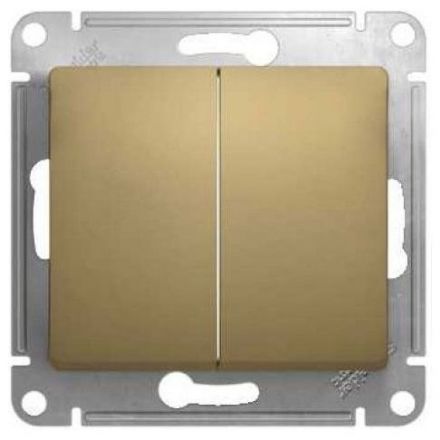 Выключатель 2-клавишный Schneider Electric Glossa Титан, сх.5 GSL000451