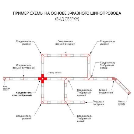 Коннектор X-образный для трехфазного шинопровода  Elektrostandard TRC-1-3-X-BK