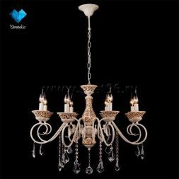 Люстра Eurosvet 3160/8 белый с золотом/прозрачный хрусталь Strotskis